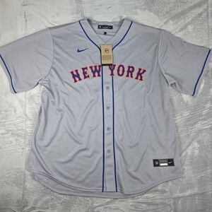 New York Mets Jersey Mens 2XL Gray Nike Scherzer 21‎ Dri Fit MLB Authentic